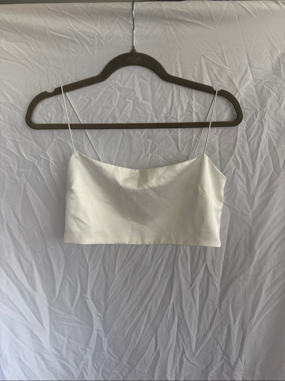 Show Me Your MuMu White Spaghetti-strap Crop Top (Tucker Top)